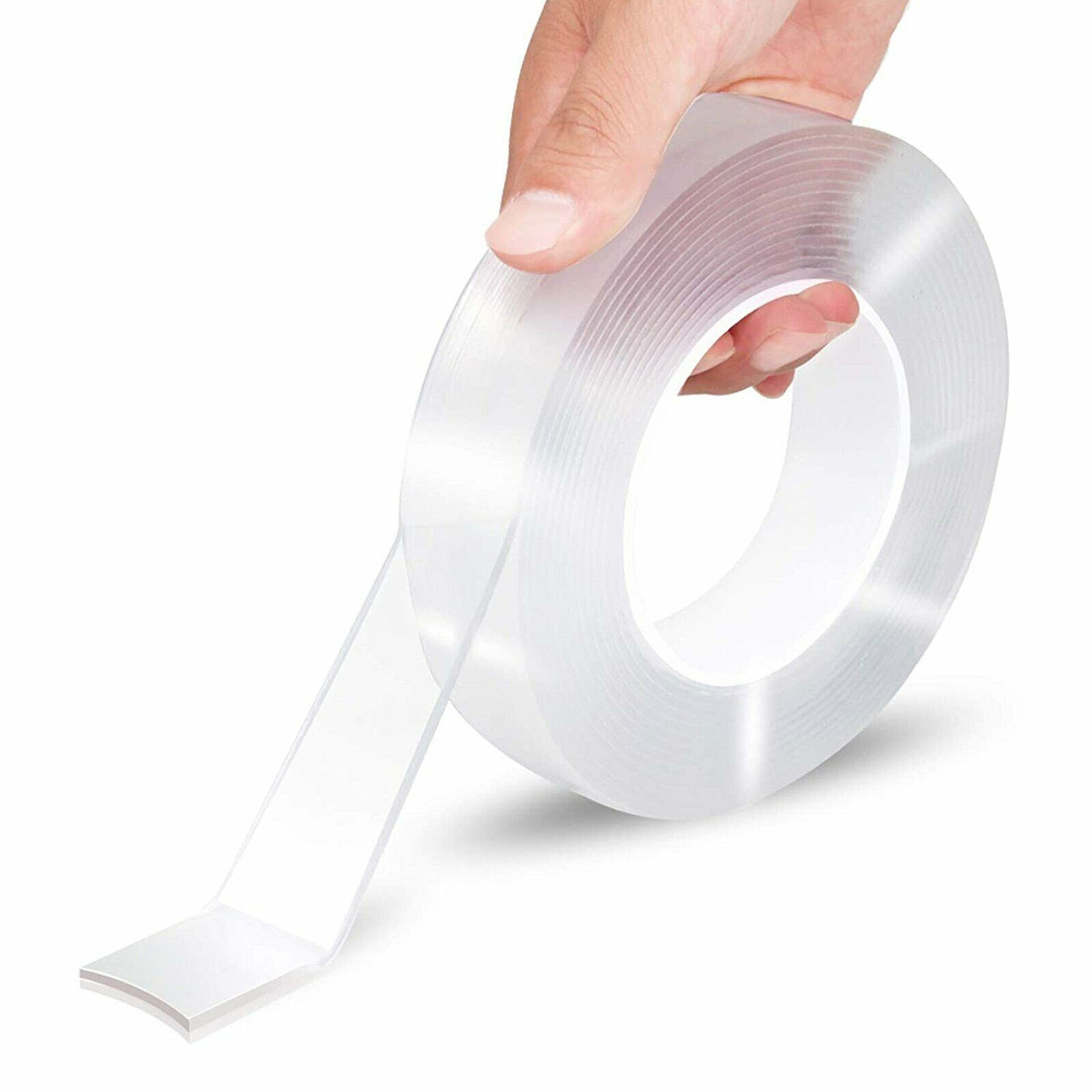 20FT Transparent Tape Double Sided Traceless Washable Adhesive Invisible Gel