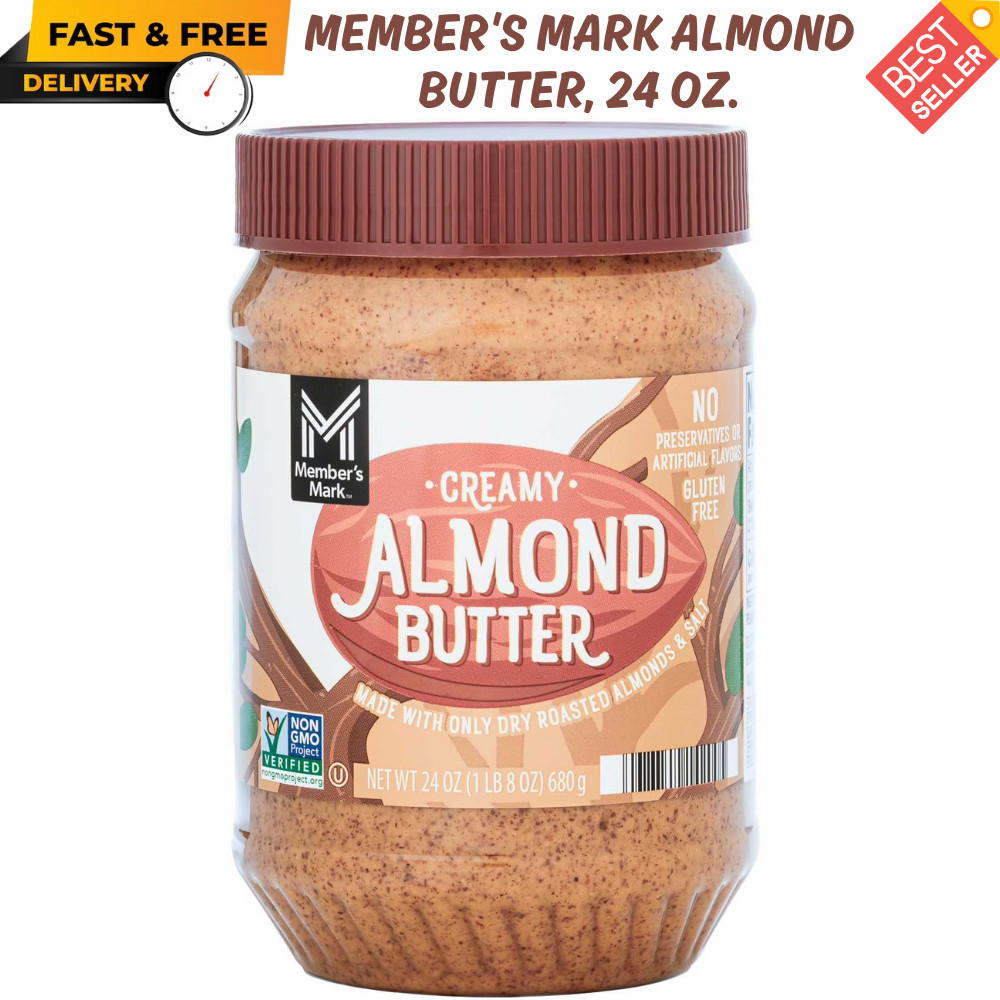 Member's Mark Almond Butter, 24 oz. Creamy & Natural, GREAT PRICE, FREE SHIPPING