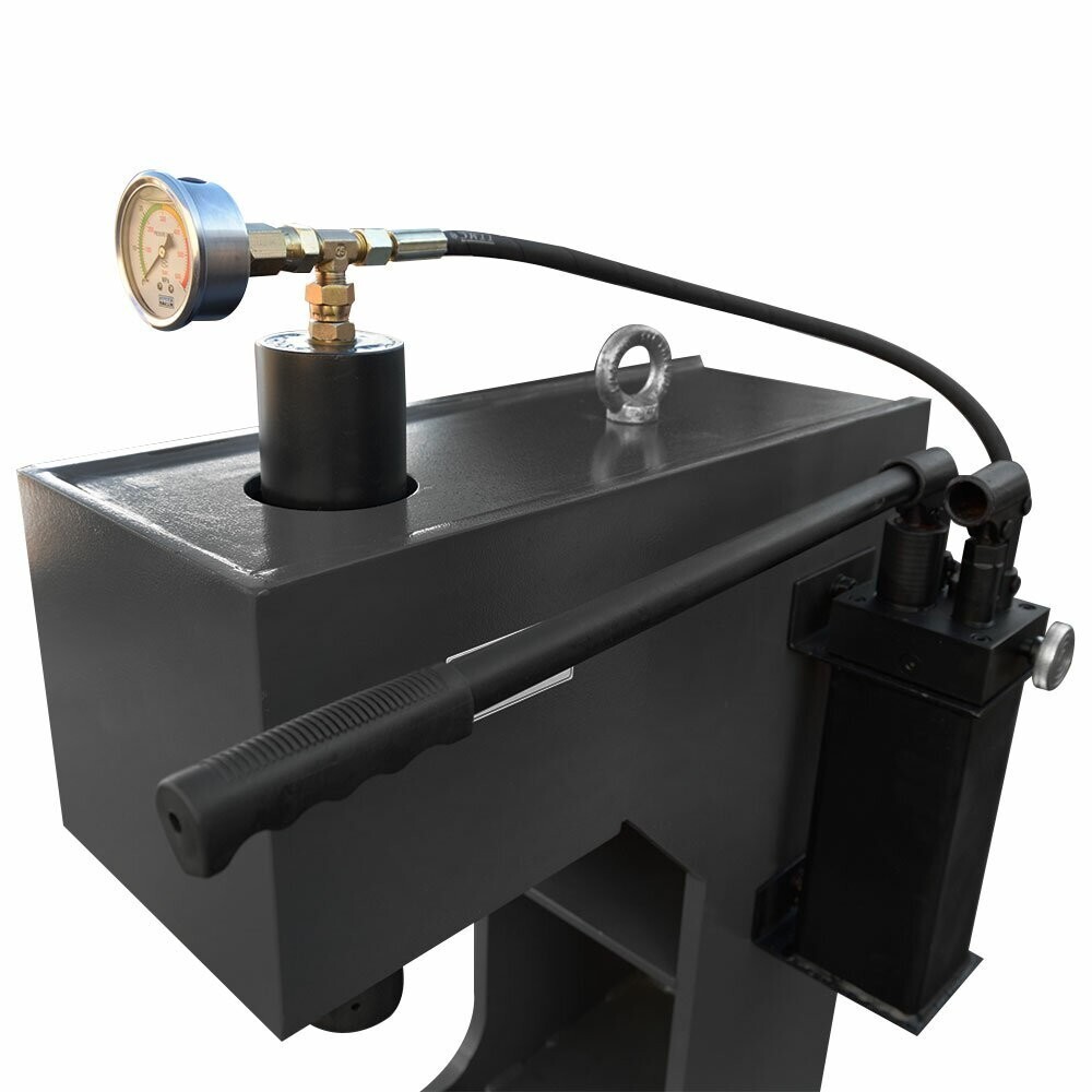 C-Frame 16 Ton Hydraulic Press 7-7/8" Stroke 2-Speed Hand Pump with Gauge