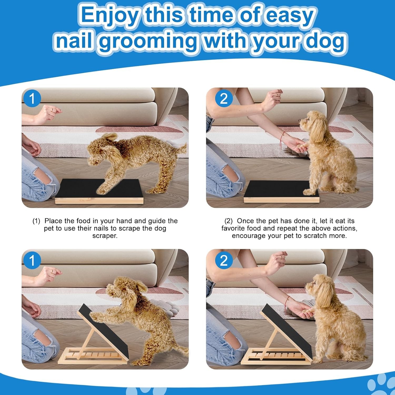 Dog Nail Scratch Pad with Sandpaper Filing Replacement Sandpapers Included