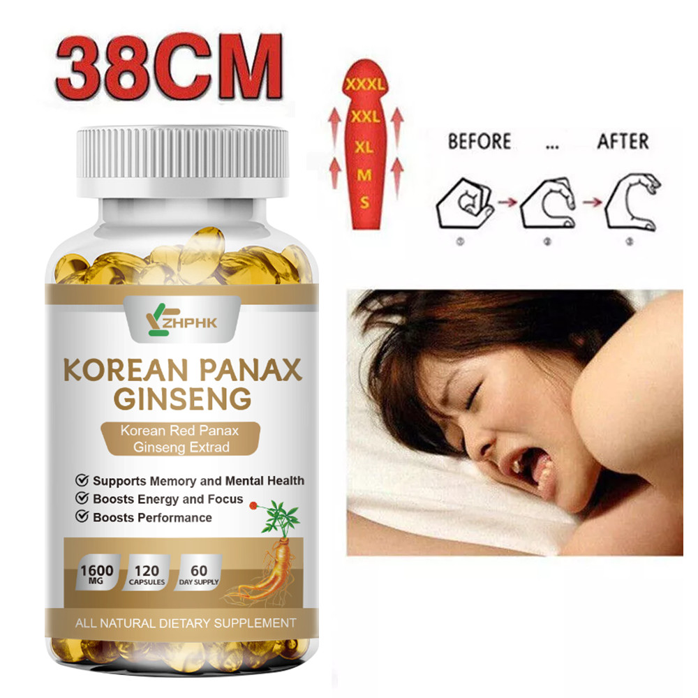 Korean Red Panax Ginseng 120 Capsules - 1600mg Extra Strength NON-GMO No Fillers