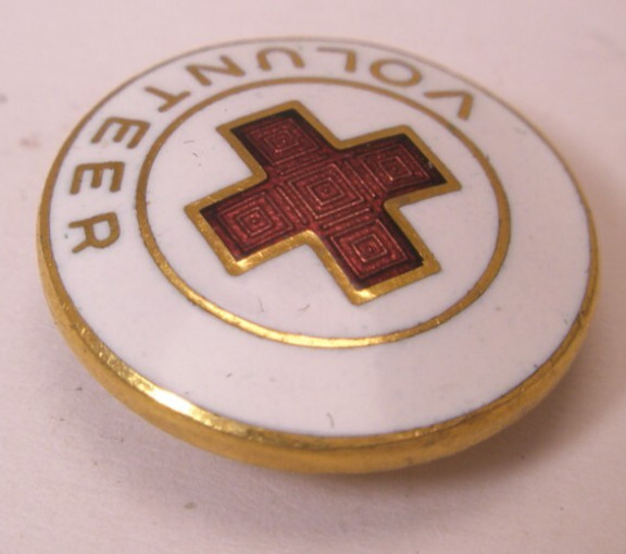 Red Cross Volunteer Vintage Tie Tack Lapel Pin safety v05
