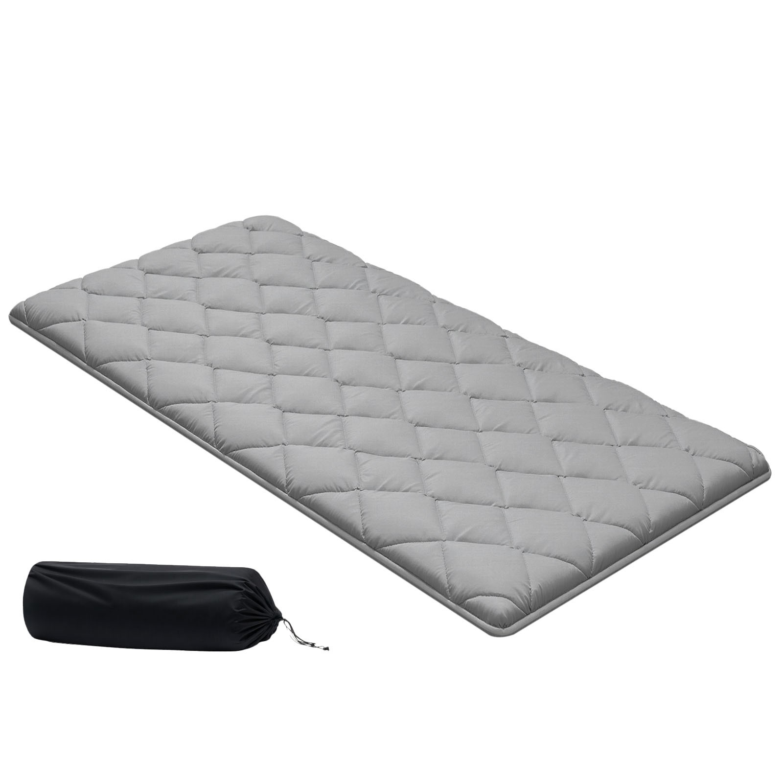 Uimoso Japanese Tatami Mat Twin Foldable Futon Mattress with Storage Bag Gray