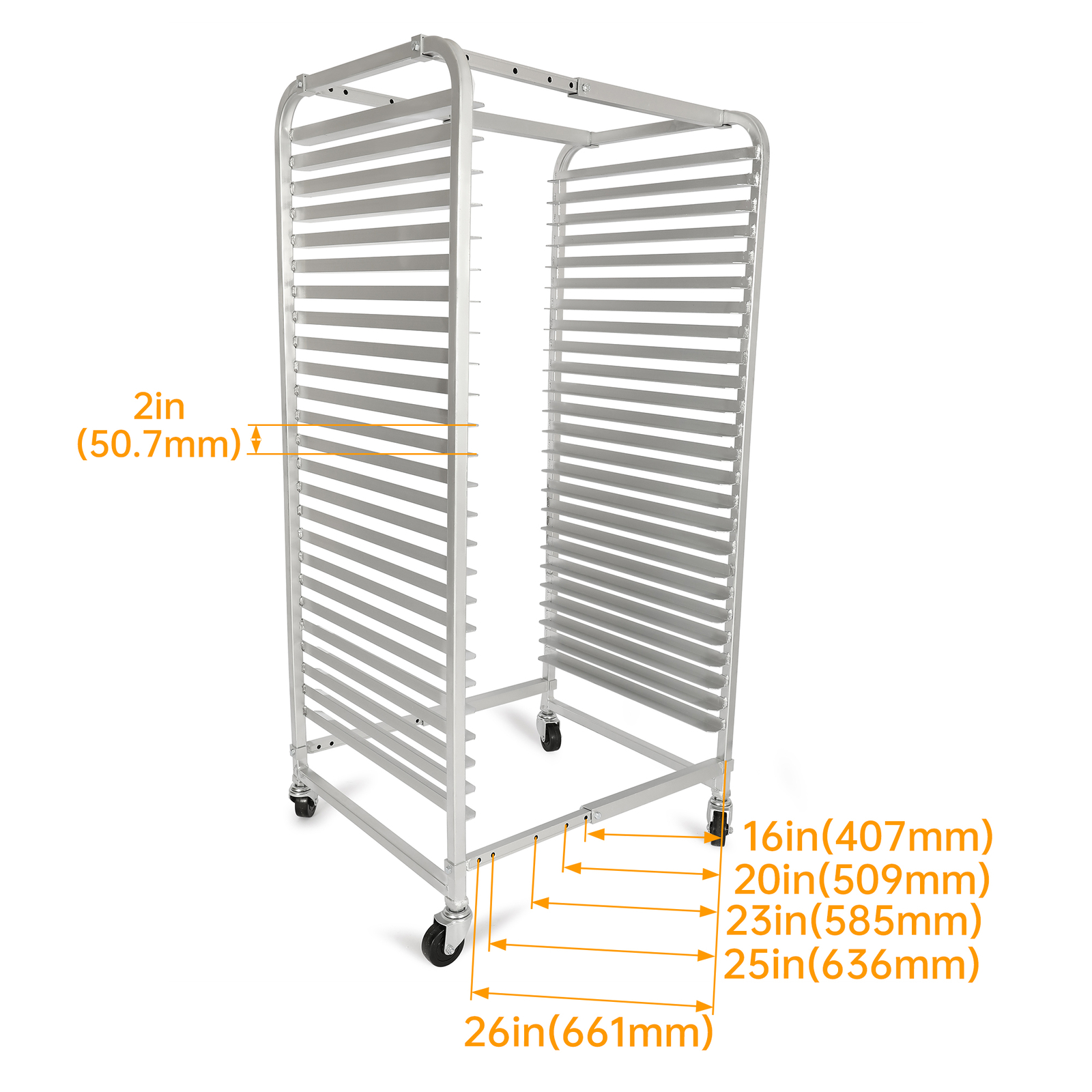 25 Pan End Load Bun Commercial Dough Baking Full Sheet Bakers Bakery Rack