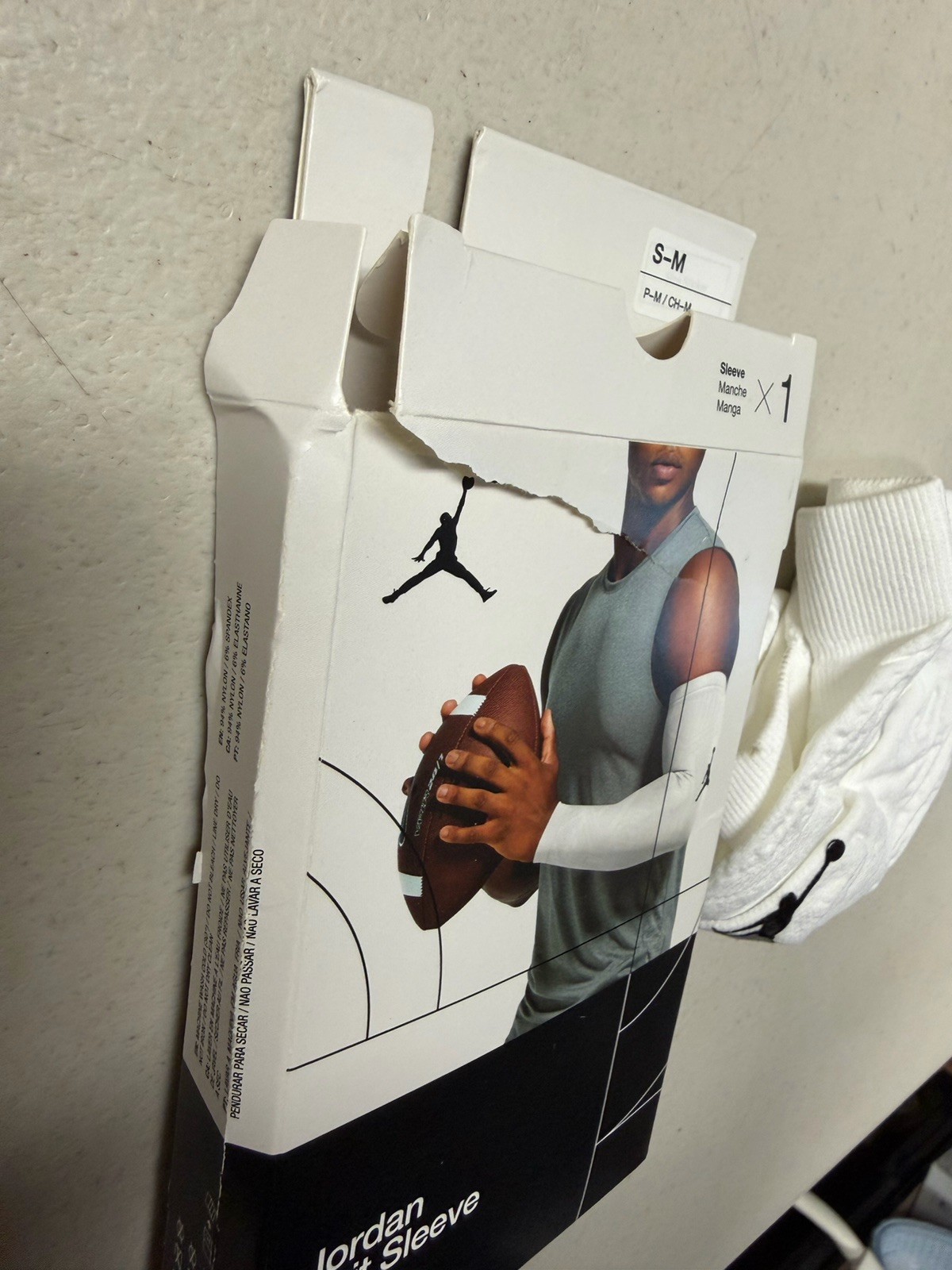 Nike Jordan Knit Arm Sleeve Men's S/M Football White