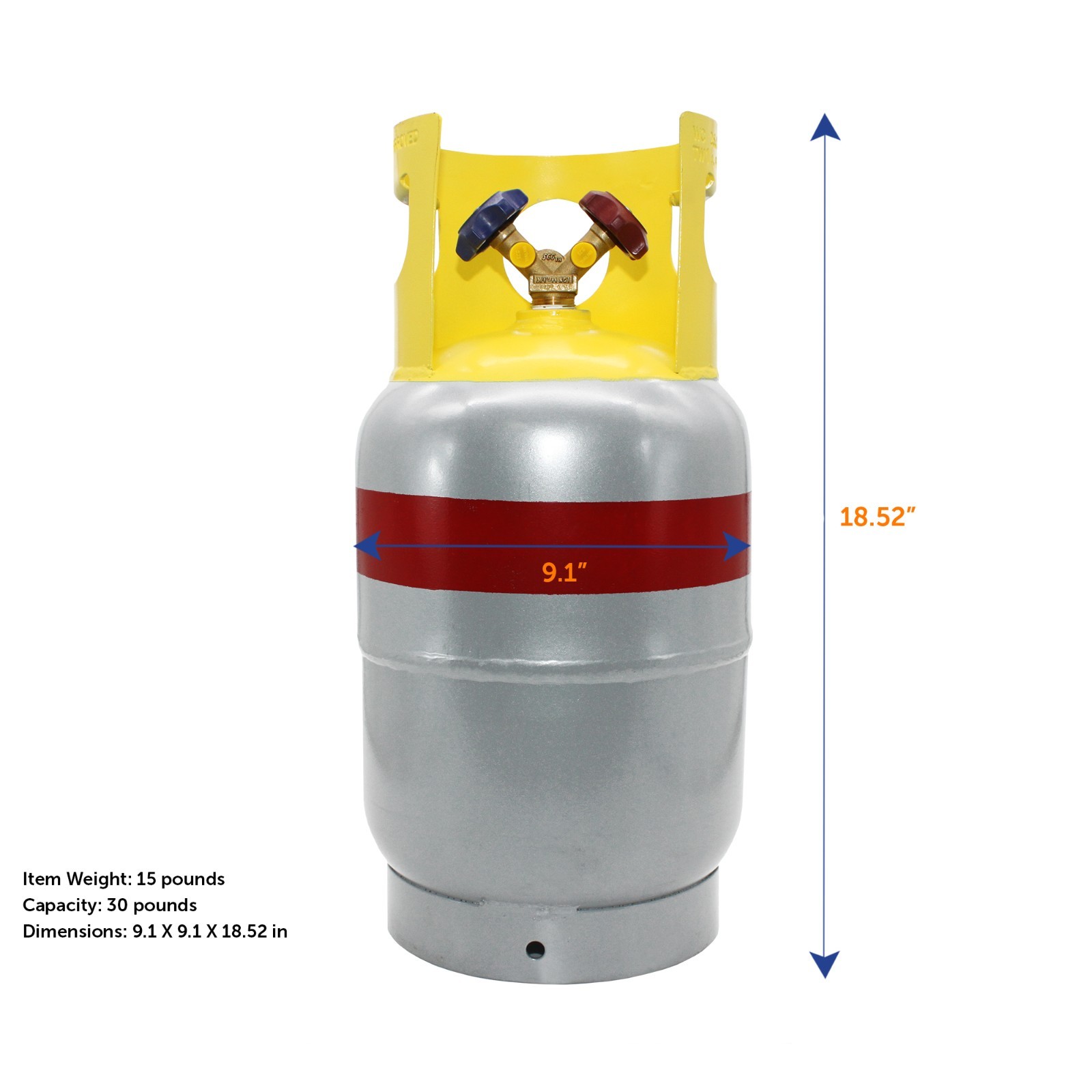 Flame King 30 lb. Refrigerant Recovery Cylinder Tank for A2L Refrigerants