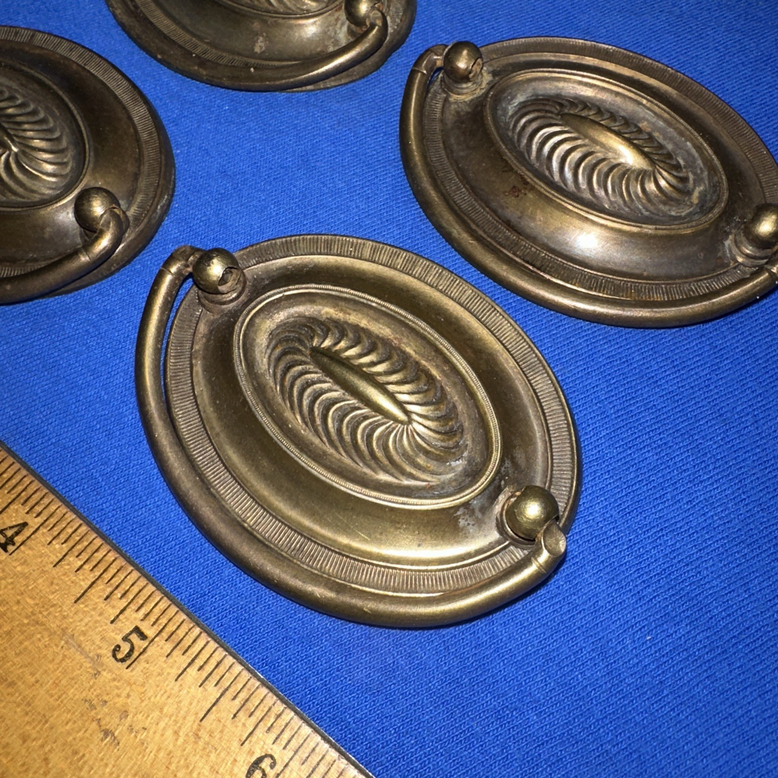 4 Vintage Drop Handle Drawer/Door Cabinet Pulls Elegant Design! 2.5 inch Hole