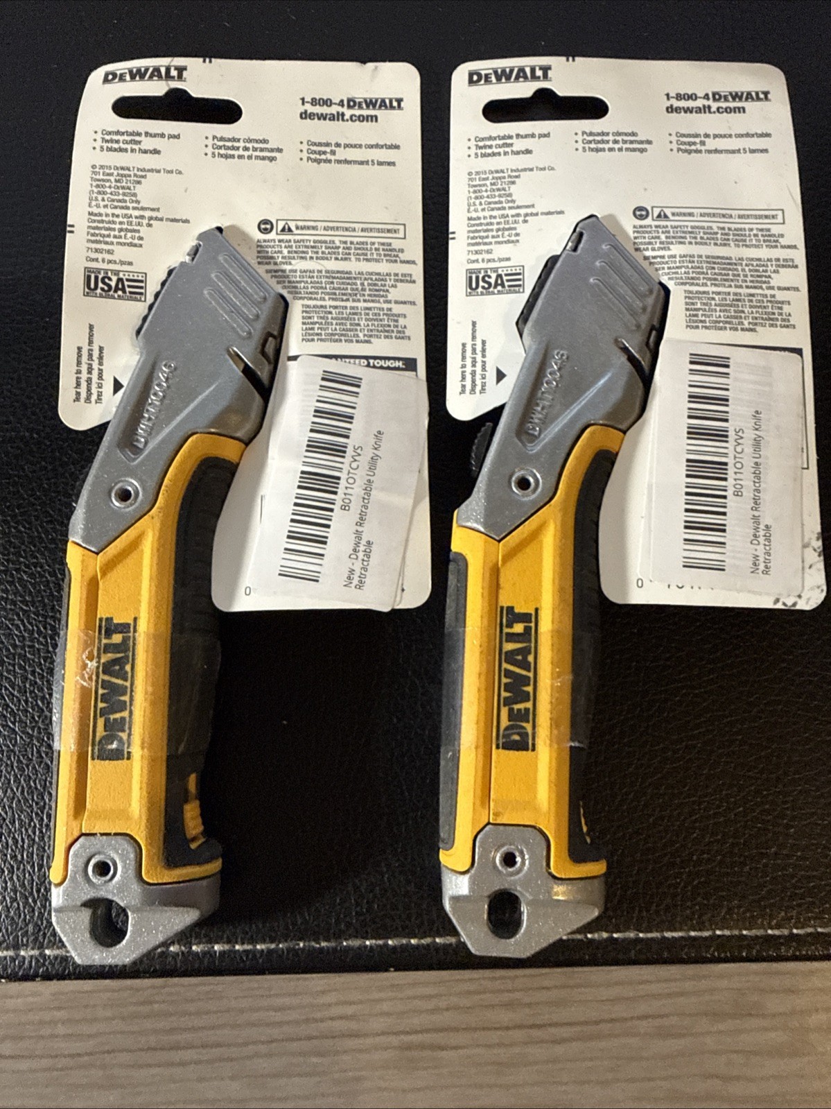 2 NEW DEWALT DWHT10046 Standard Retractable Utility 5 Blades