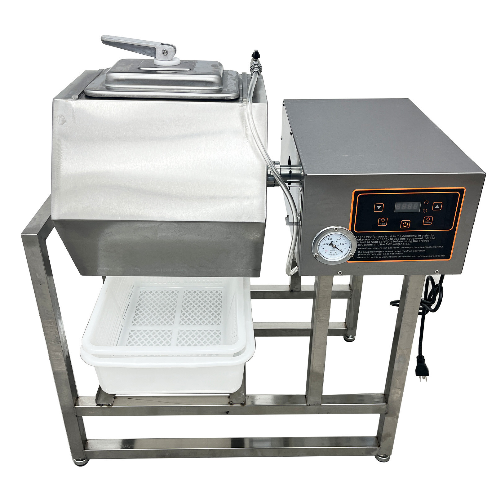 110V 45L Vacuum Pump Meat Vegetable Tumbler Marinator Pickling Machine 350W