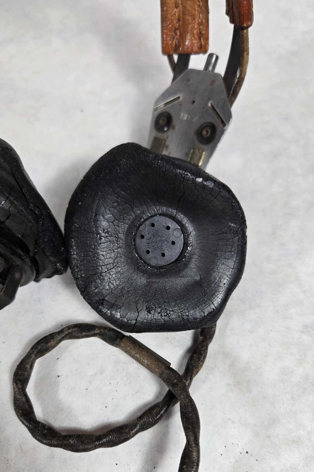 WWII USAAF AAF Pilot ANB-H-1 Receiver Headset HB-7 BEST Mfg Co. NOT TESTED