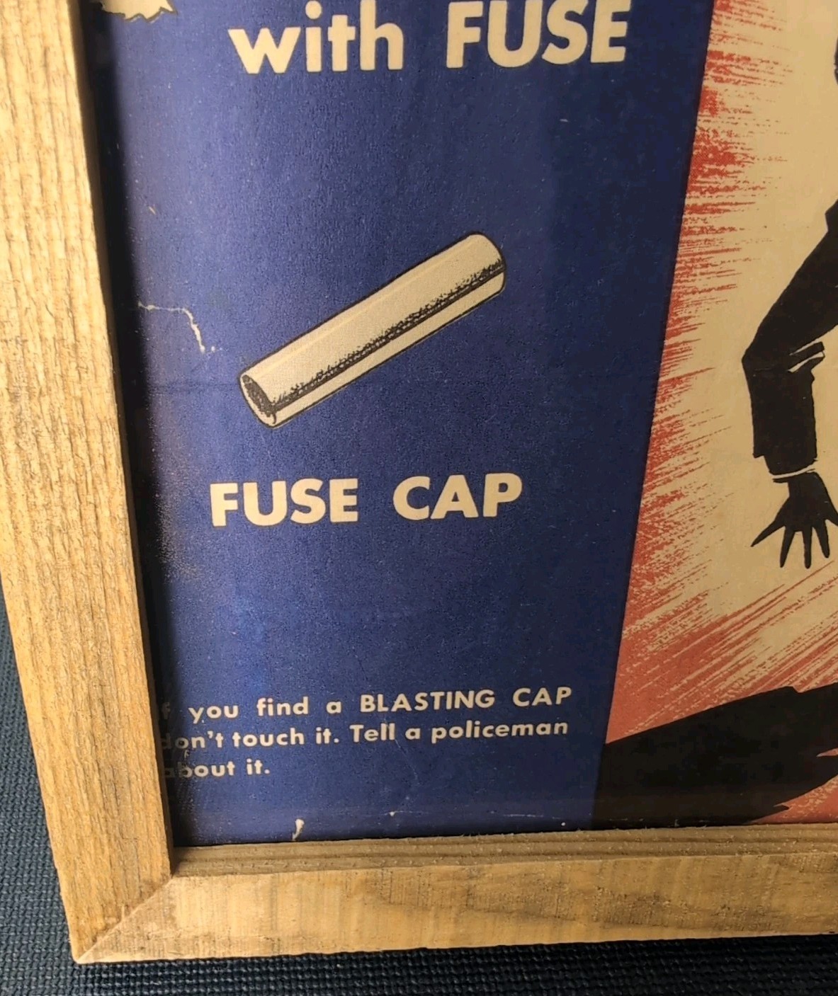 Vintage Blasting Caps Mine Safety Poster "Blasting Caps Can Kill!" 12x9