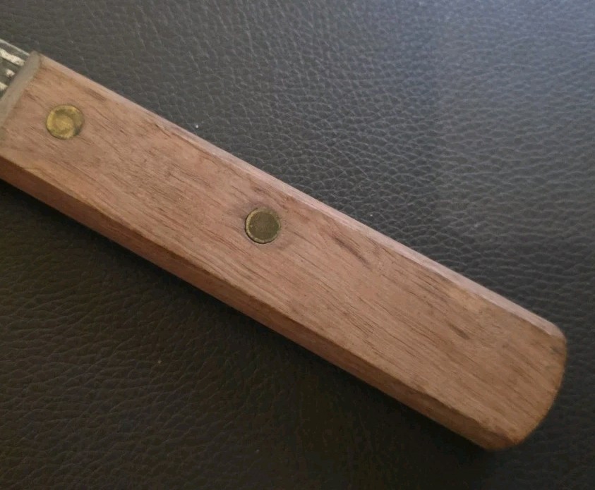 SIR LAWRENCE Carbon Steel Butcher Knife Brass RIVETED Wood Handle