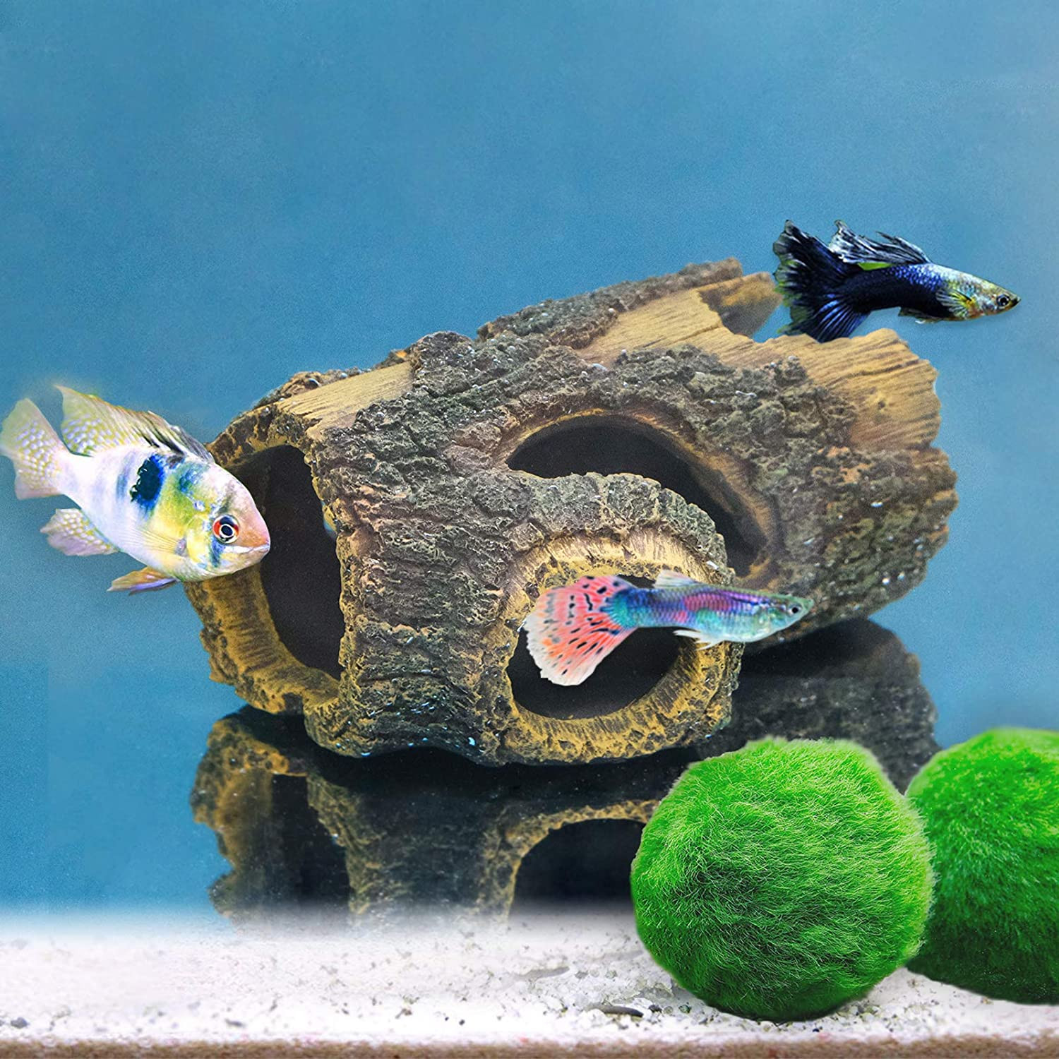 Resin Hollow Tree Trunk Betta Log Aquarium Decorations Ornament Fish House Cave