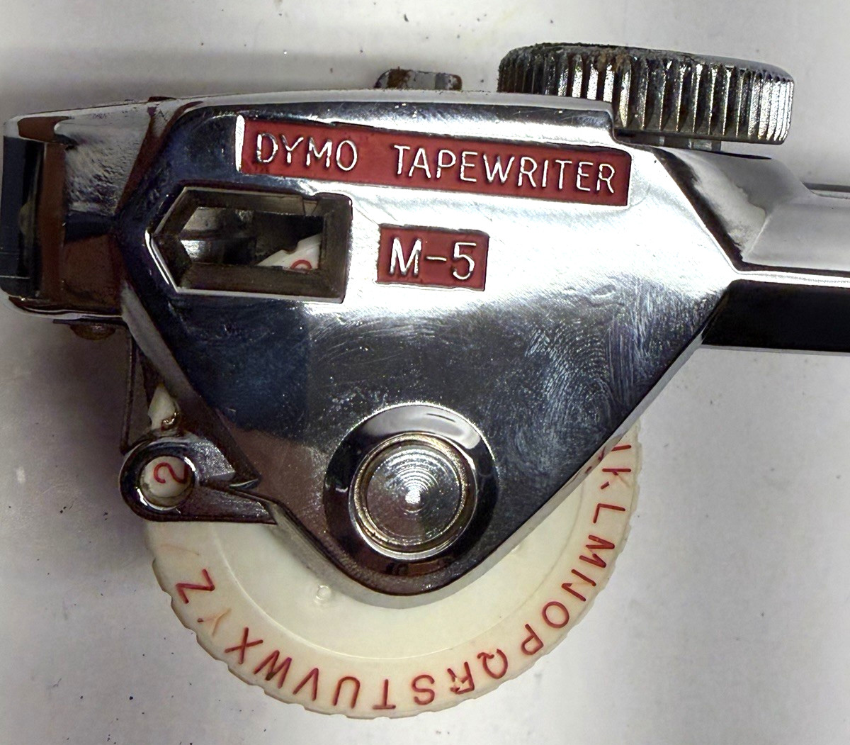 VINTAGE Dymo M-5 Tapewriter Manual Embossing Label Maker Case & Storage Tray