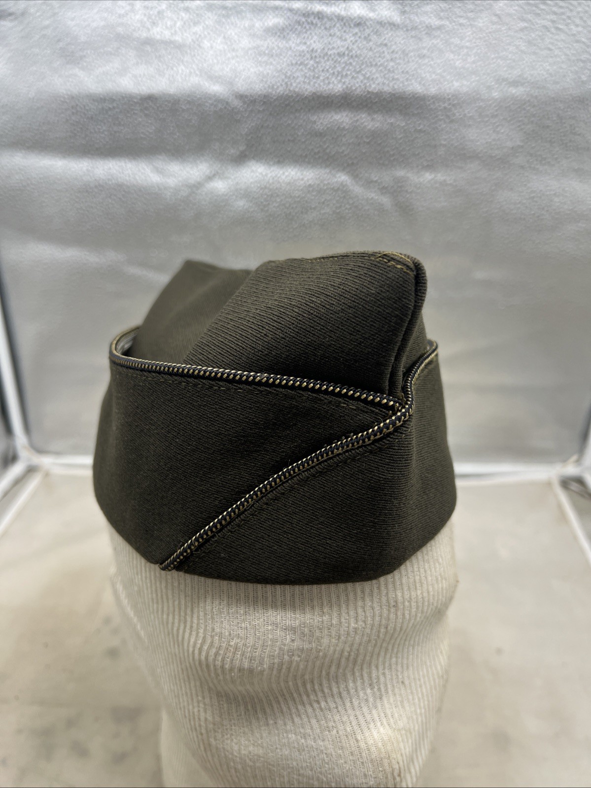 WW2 US Army Officer Overseas Cap OD Size 6 7/8 (FF392