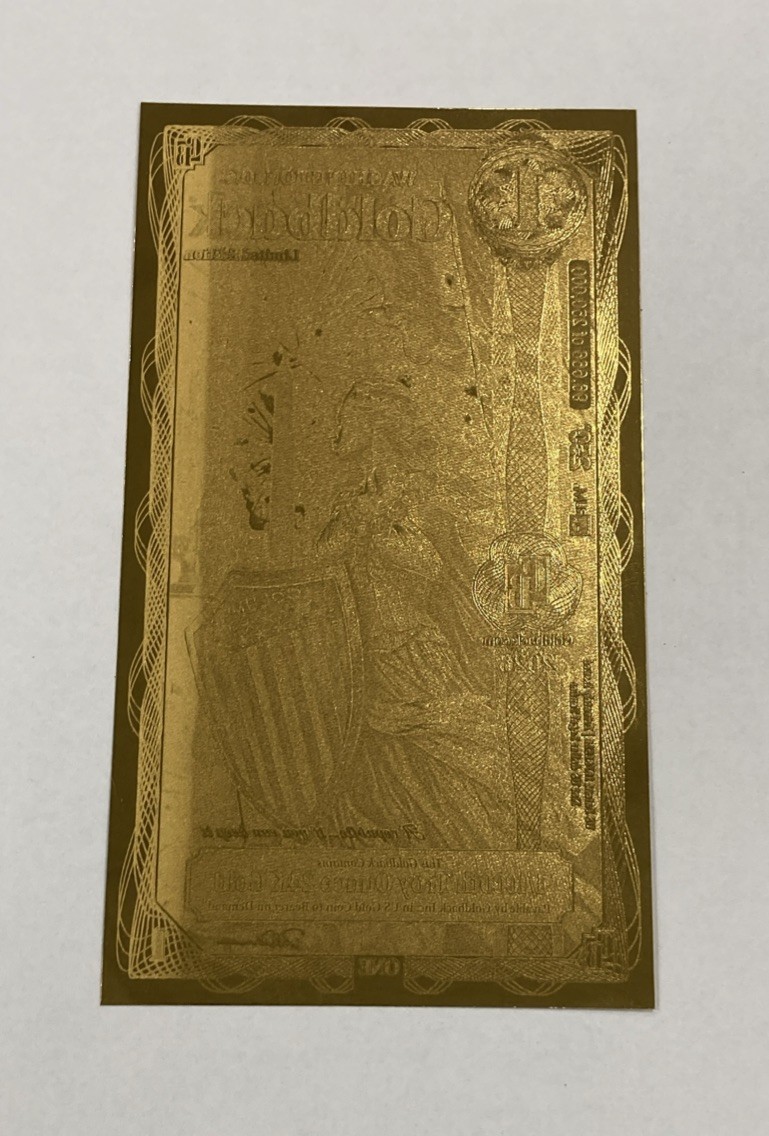 1 Washington DC 2026 LIMITED EDITION Goldback Gold Foil Note 1/1000 oz .999 Fine
