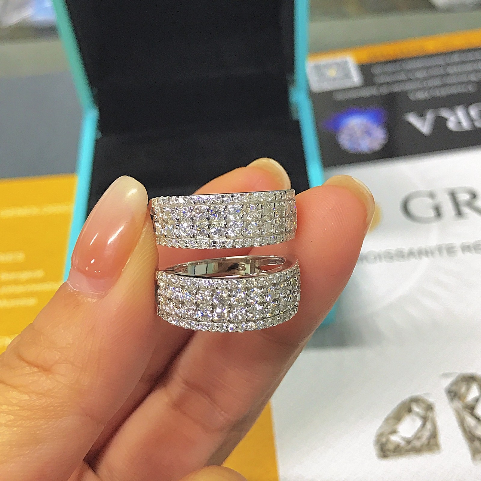 Wedding Band Ring 925 Sterling Silver Great Gift for Women REAL VVS1 Moissanite