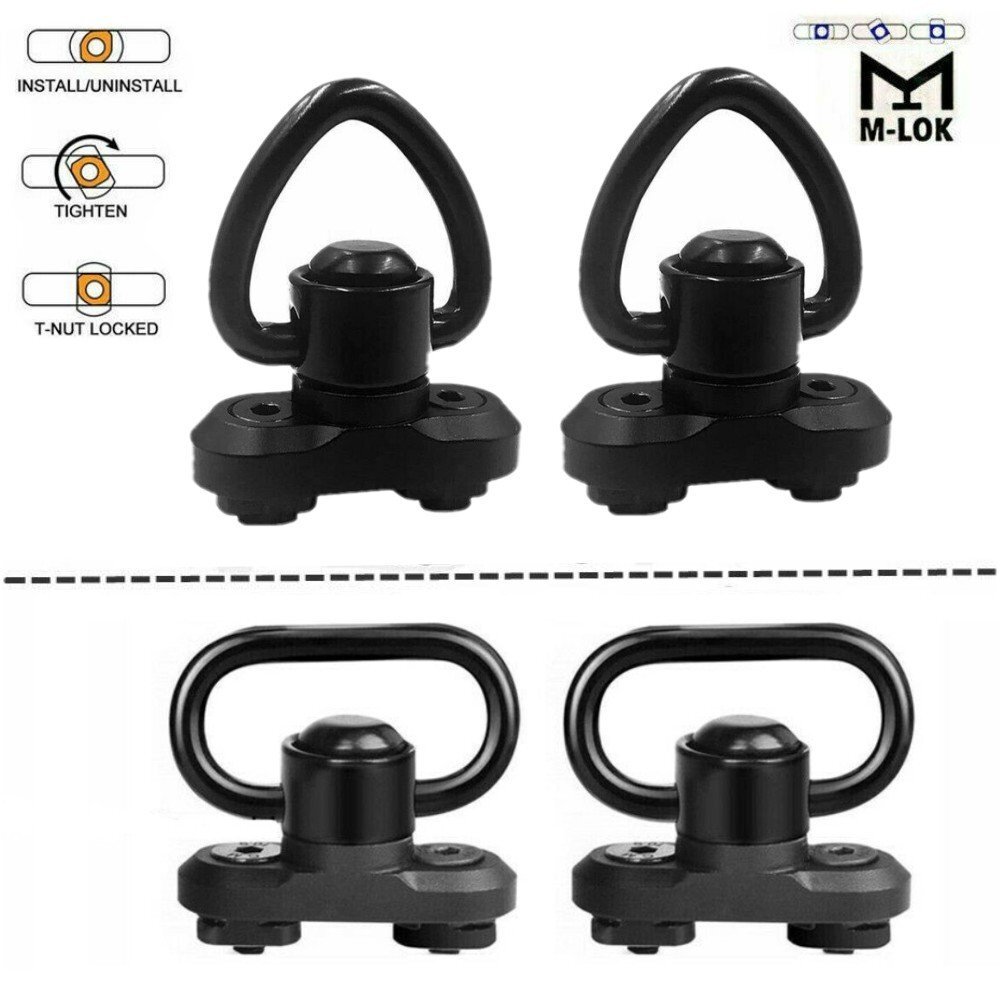 Single Point Gun Rifle Sling Bungee Strap w/ M-LOK Quick Release QD Sling Swivel