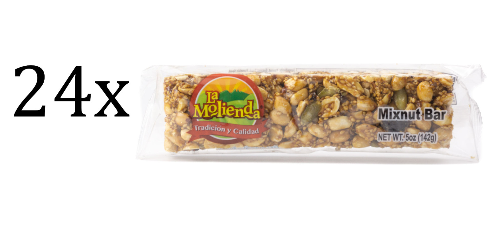 Mixnut Bar LA Molienda Mexican Peanut Snack 24 Pieces