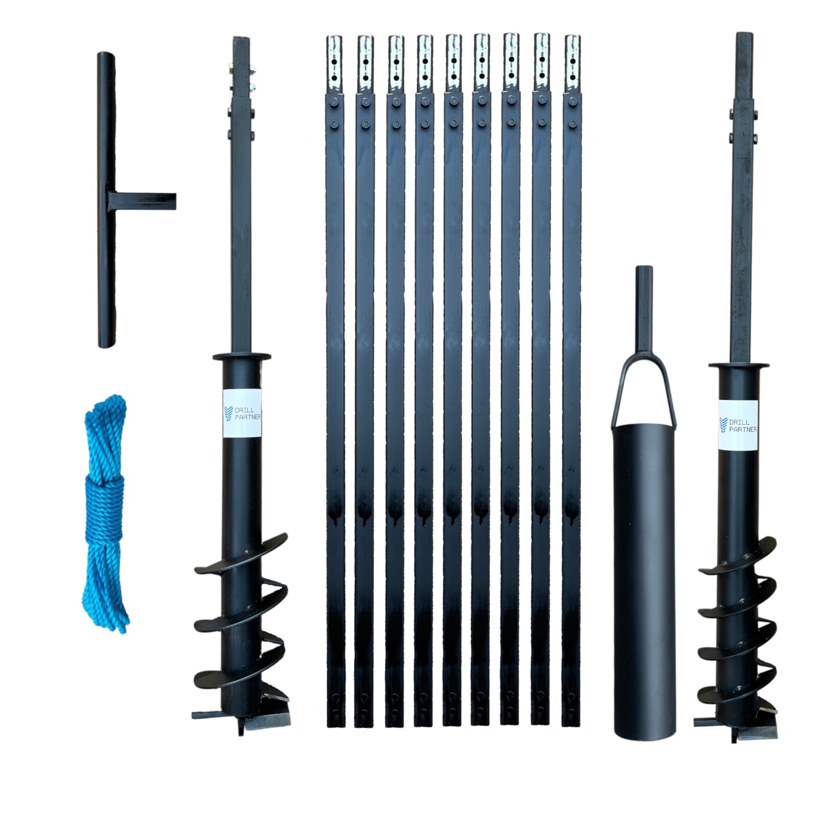 Hand auger 4″ + 5-3/4″ / 33ft + Bailer / MEGA KIT / water well / drilling drill