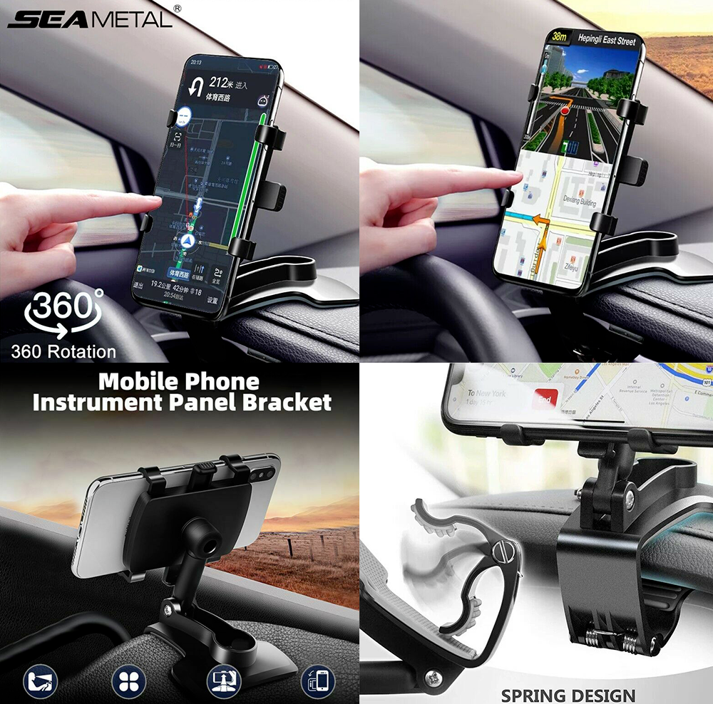 Car Dashboard Dash Mount Mobile Phone Holder GPS Stand Bracket Clip on Sun Visor