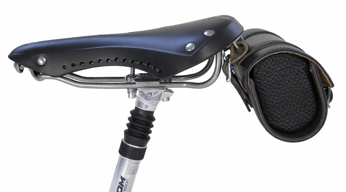 Gyes Black Genuine Leather Saddle Tool Bag