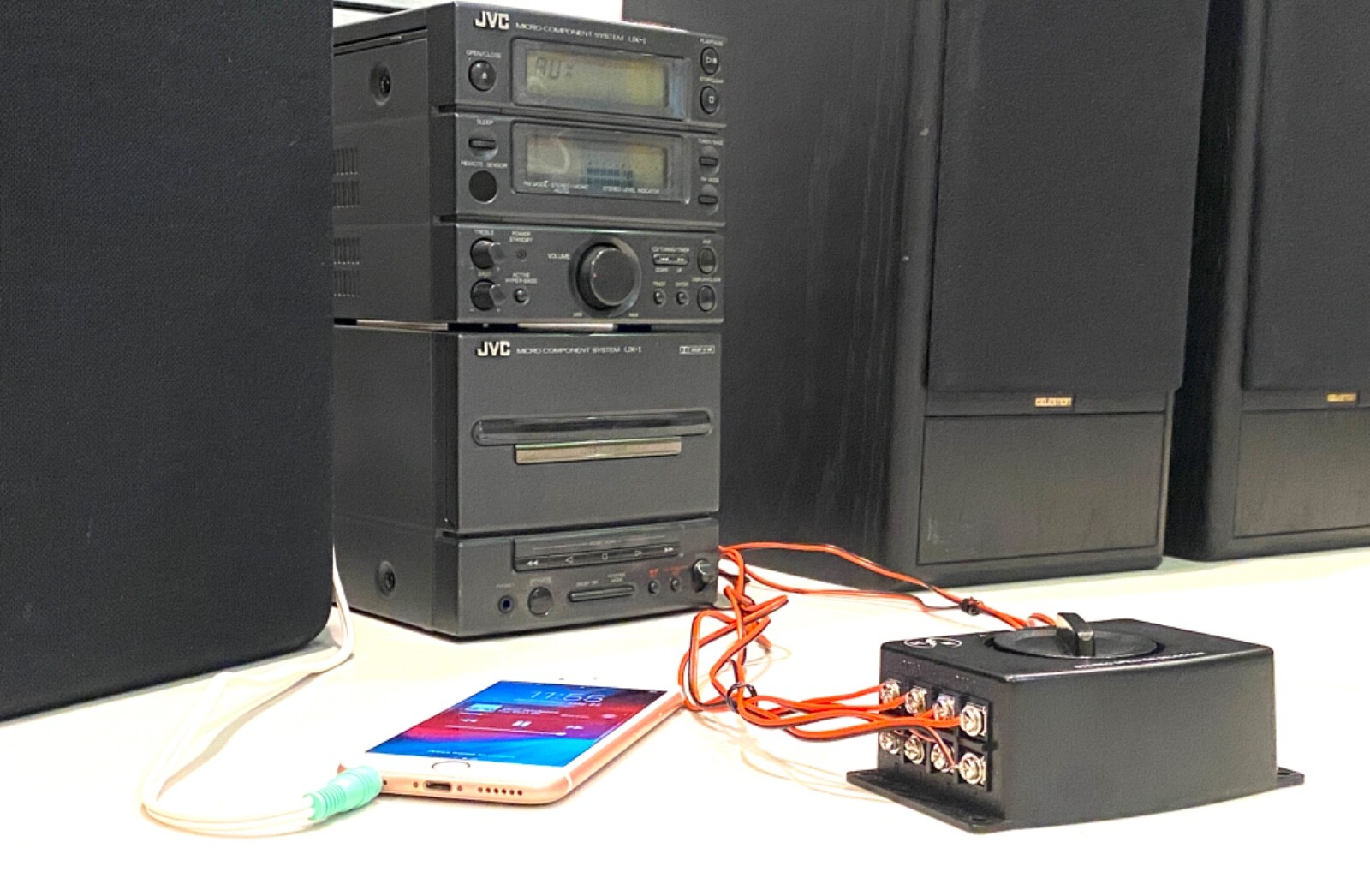 A/B A B A+B Stereo Speaker Selector Switch Switcher Combiner 2 Way Black Box