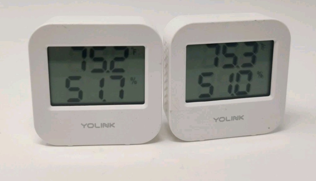 YoLink Smart Wireless Temperature & Humidity Sensor, Wide Temp Range White  X2
