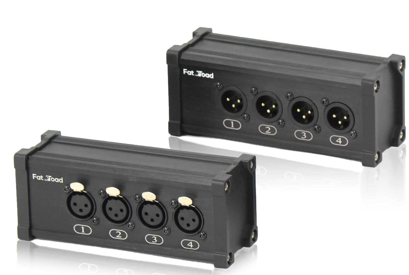 4 Channel DMX Hub XLR Cable Extender 2 Pack Set | RJ45 Ethercon Wire Live Stage