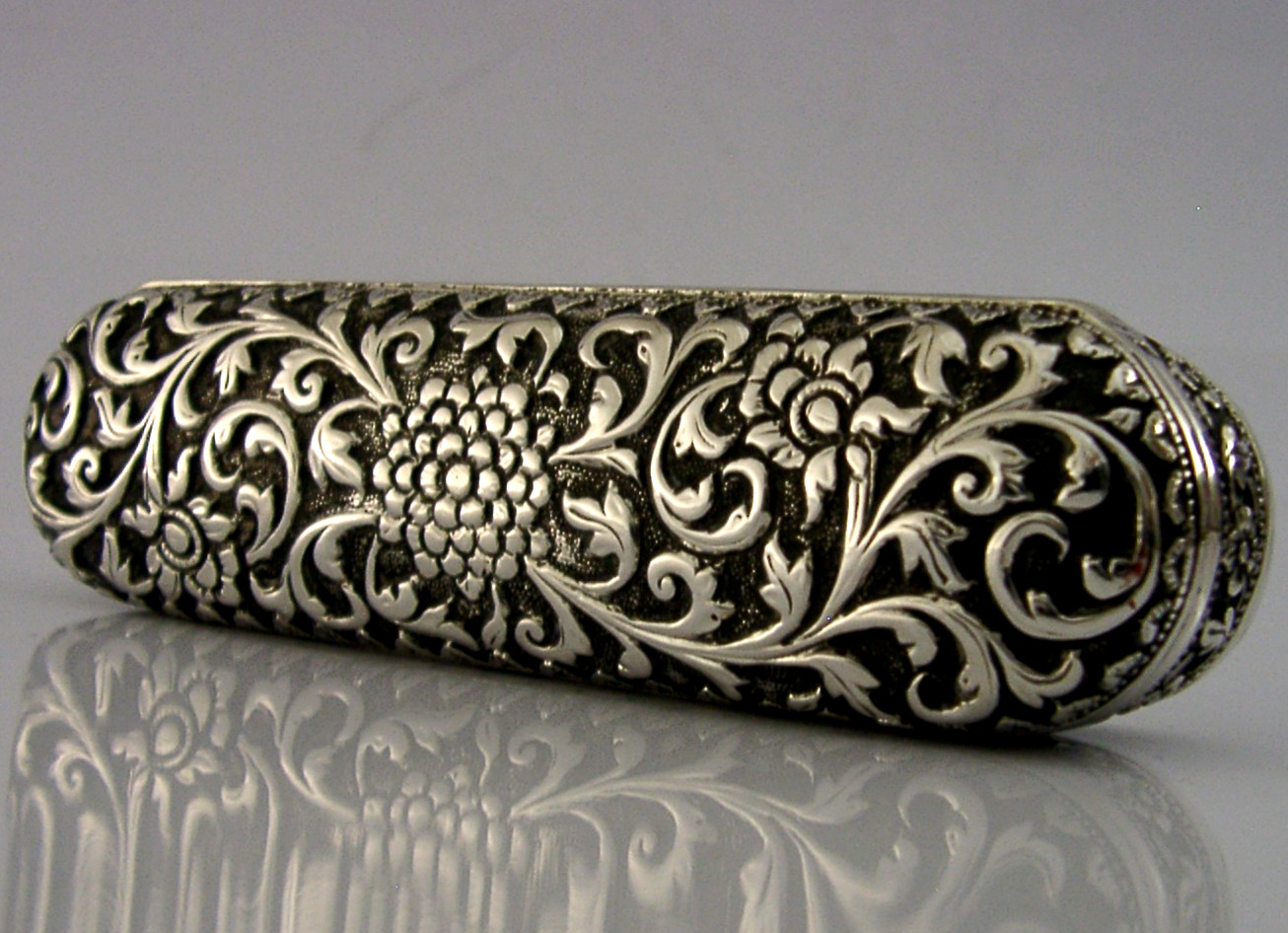 TOP QUALITY INDIAN 92g SOLID SILVER BOX KUTCH c1890 ANTIQUE