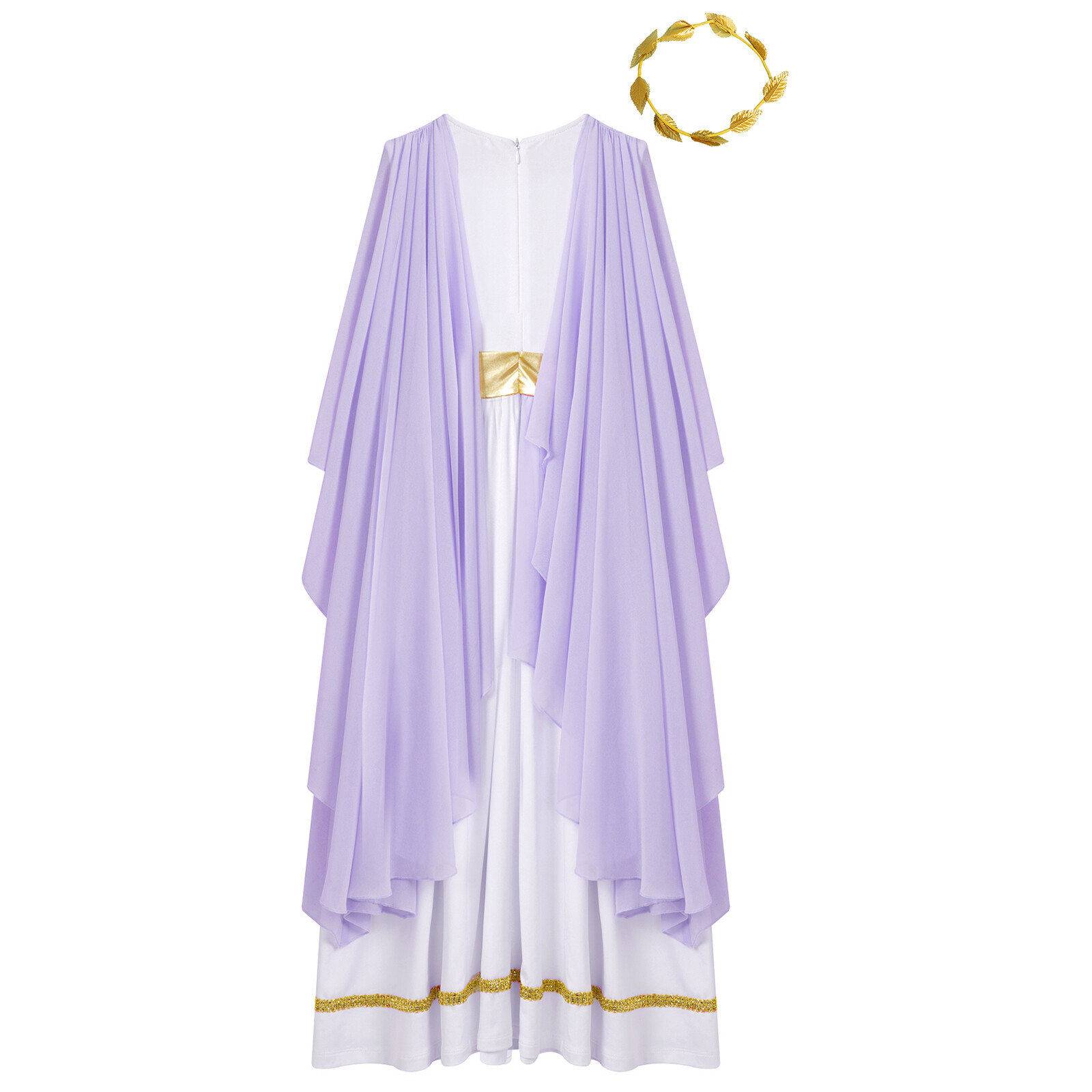 Girls Ancient Greek Toga Costume Halloween Cosplay Flowy Rome Grecian Princess