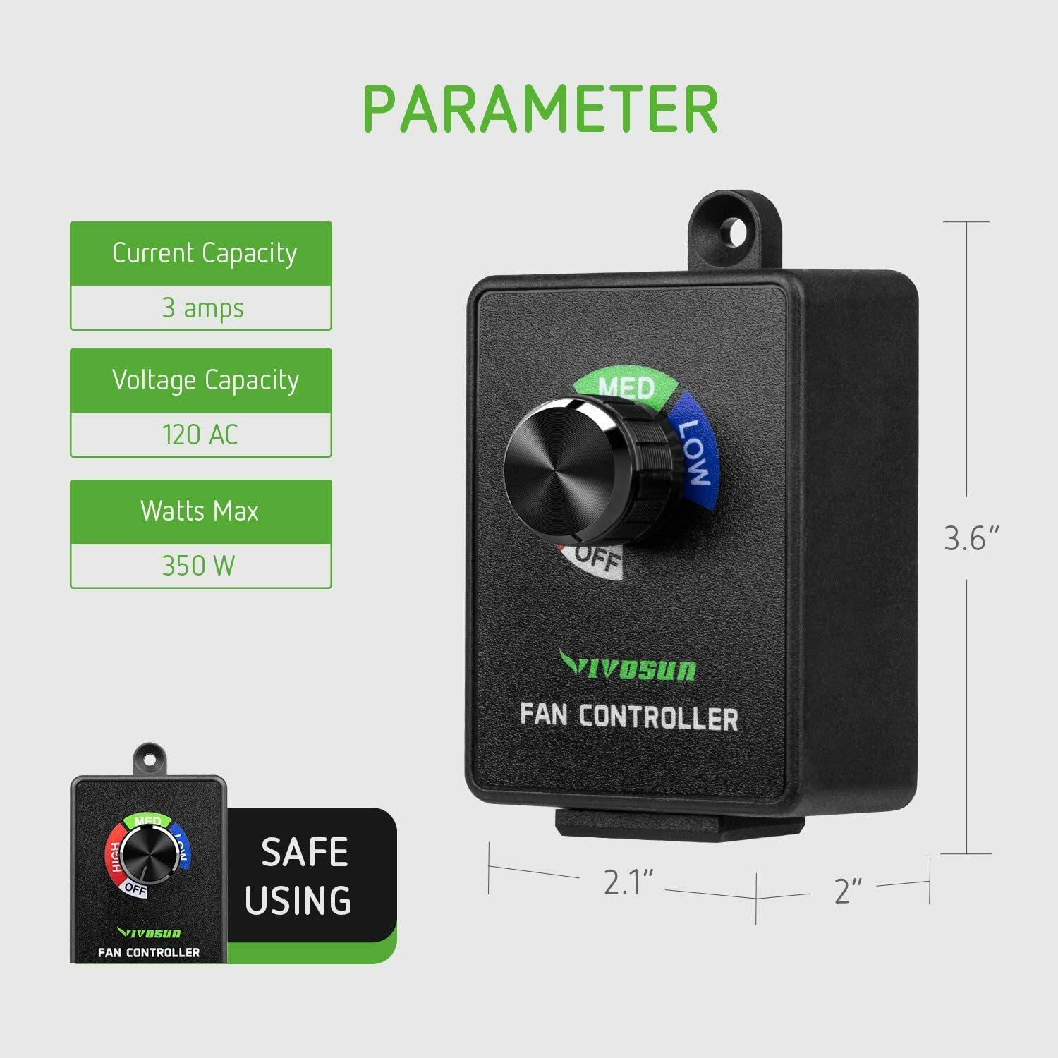 4/6/8 Inch Inline Duct Fan Variable Speed Controller HVAC Blower Kit