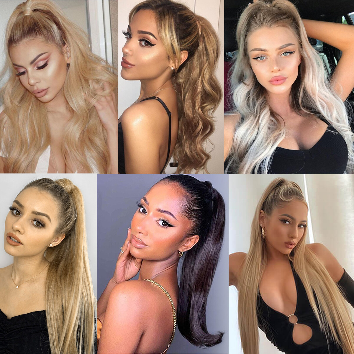 Real 100% Claw Wrap Around Ponytail Clip In Pony Tail Remy Human Hair Extensions