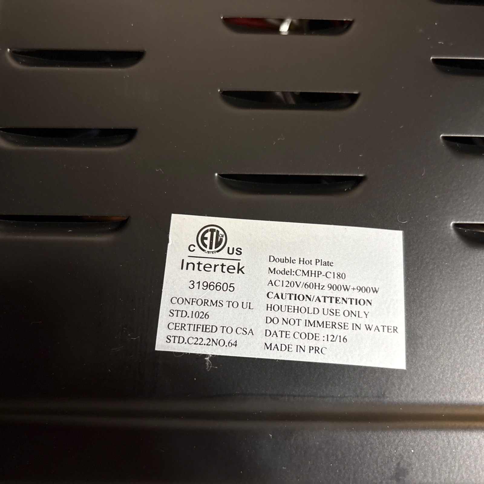 Cusimax 1800W Ceramic Electric Hot Plate Dual Control CMHP-C180