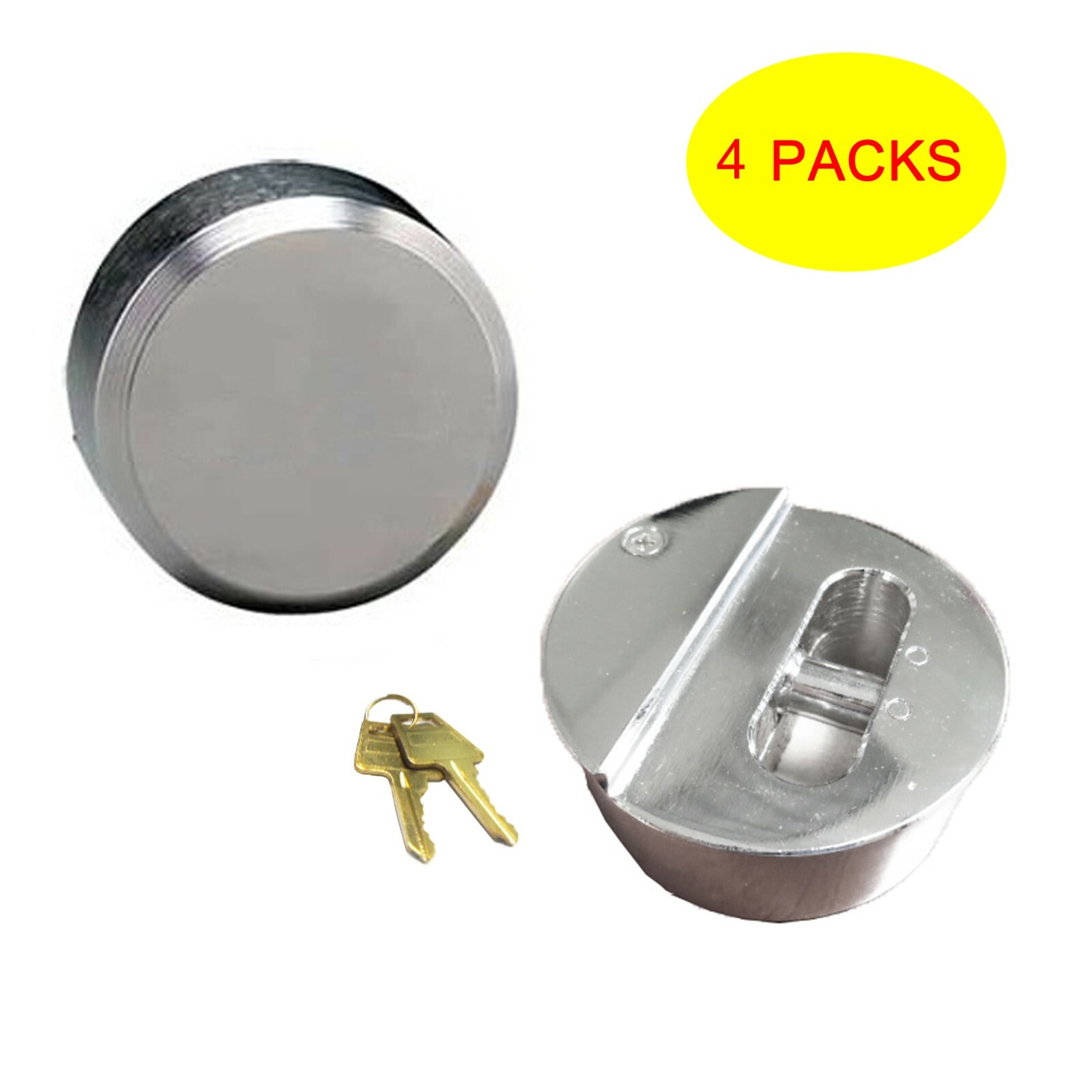 4PCS Hidden Shackle Hockey Puck Round Padlock van trailer door lock 2-7/8" 73mm