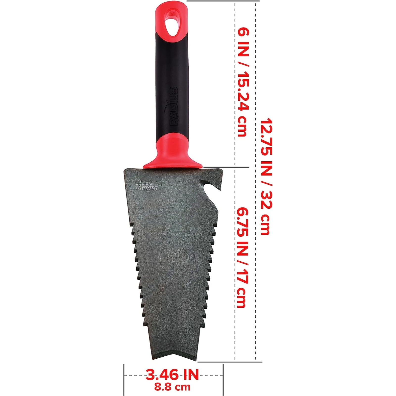 Radius Garden 16011 Root Slayer Trowel, Red Garden Tool