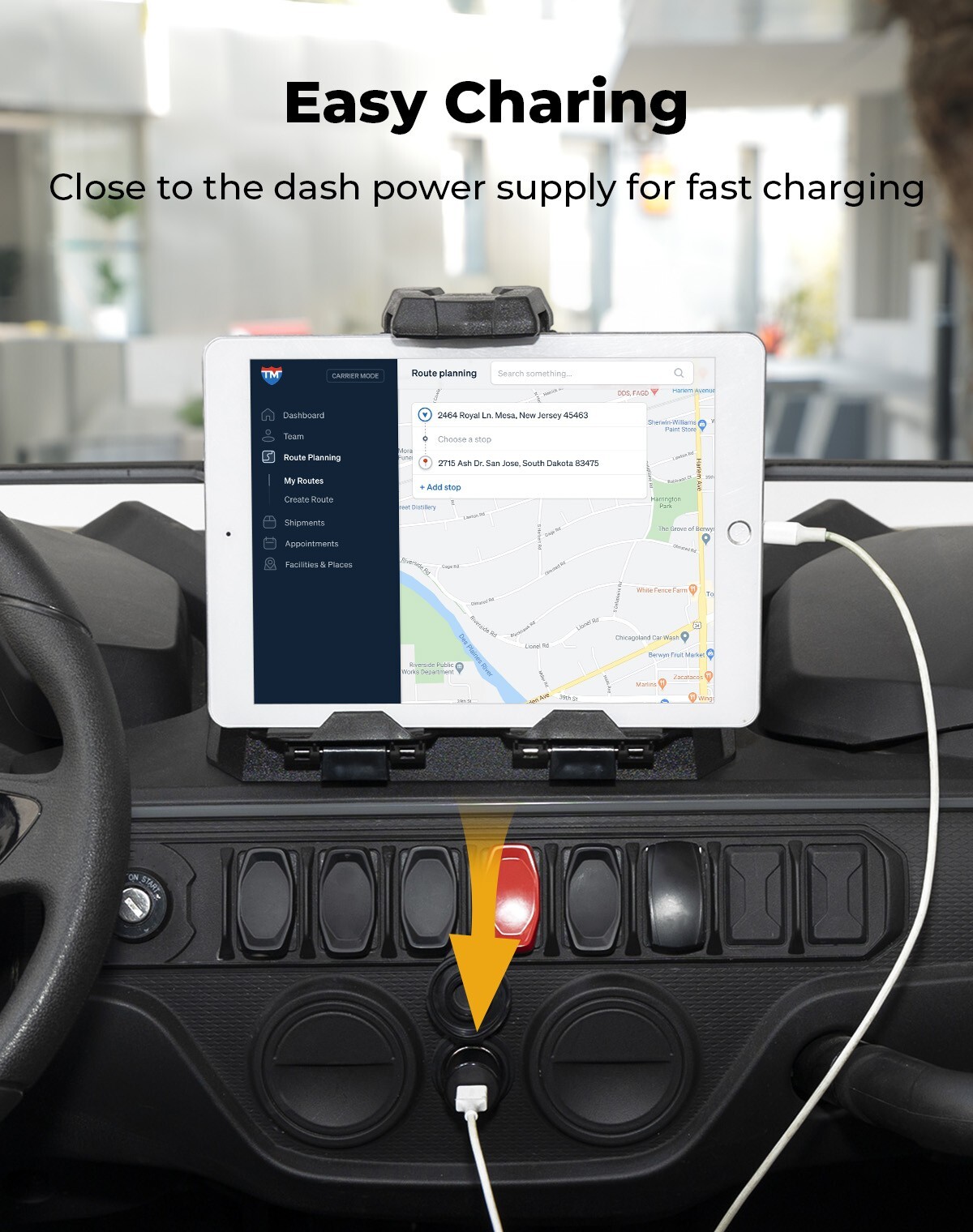 For CFMOTO ZForce 950 Sport Trail 2023-25 Electronic Tablet Device Holder Mount