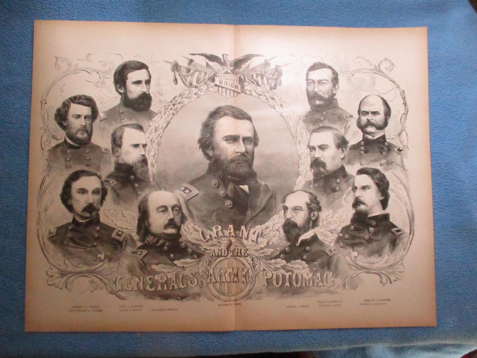 1885 Civil War Print- Grant & Generals of the Army Of The Potomac - FRAME 4 GIFT