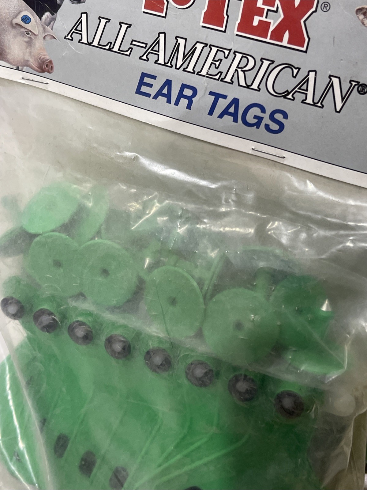 Y-Tex 4 Star Large Cattle Tags 25 Pack, 2 Piece Ear Tag System, Green, 101-125