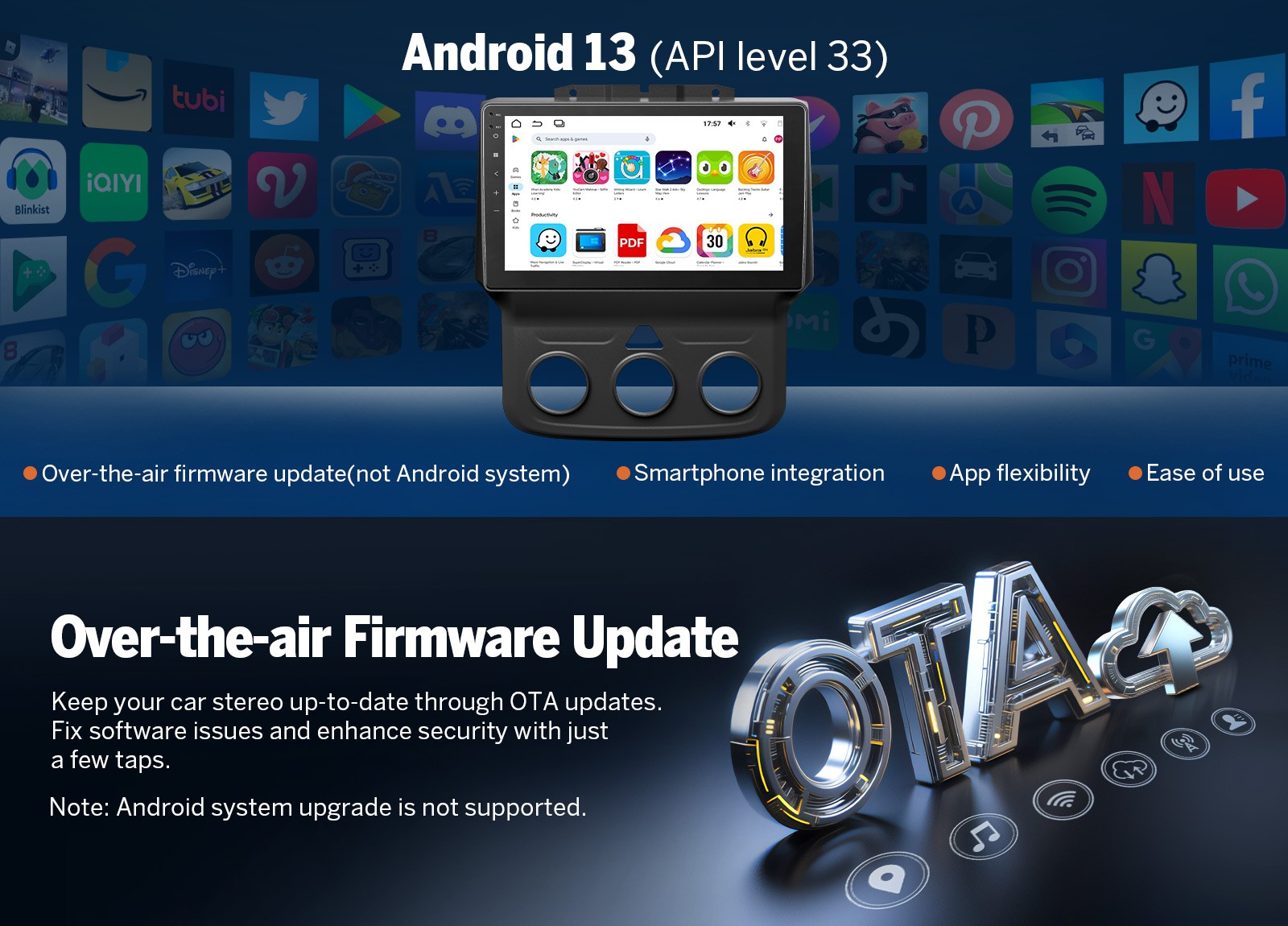 9 inch QLED 6+64 Android Car Stereo GPS Navigation for Ram 1500 2013-2018 4G LTE