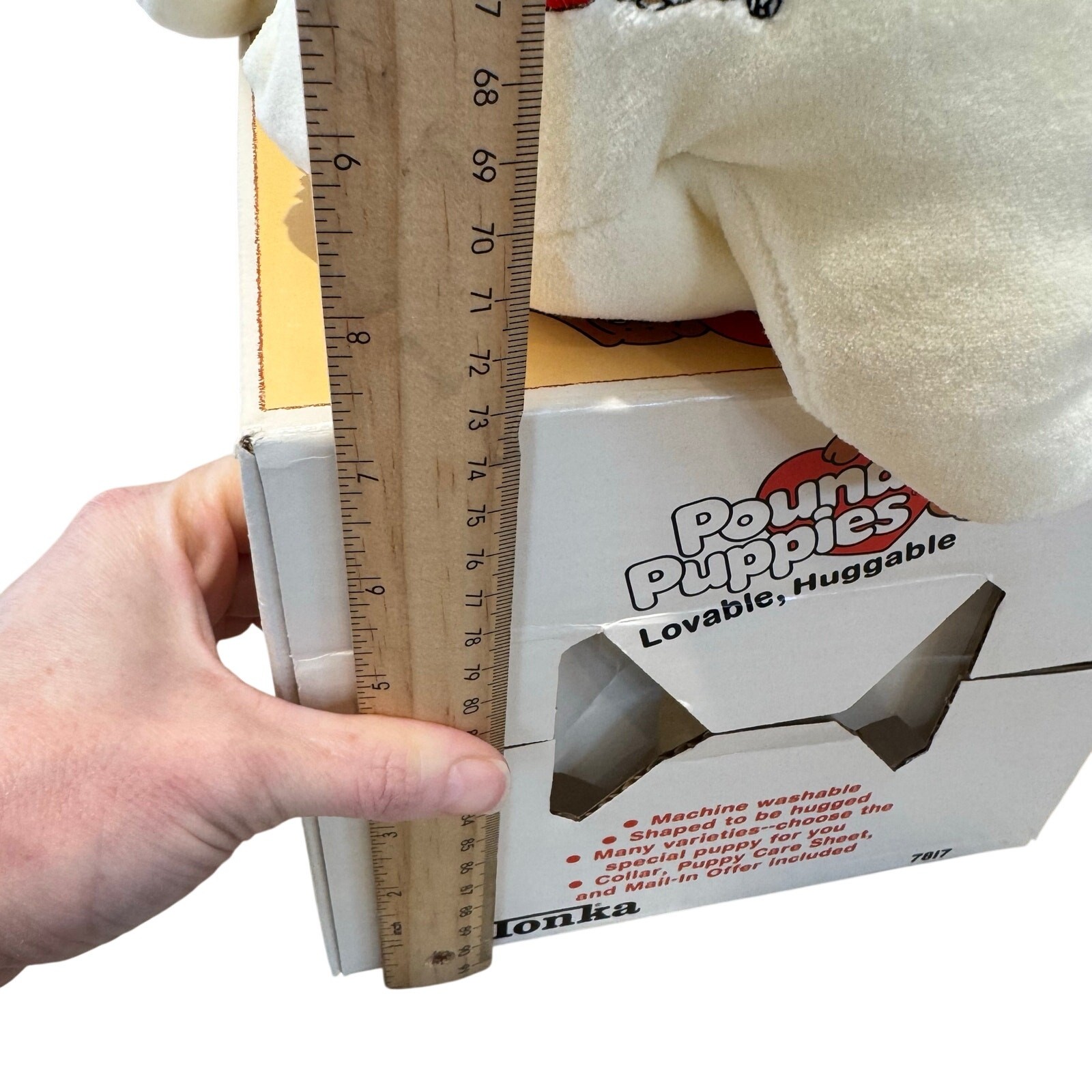 Vintage 1986 Tonka Pound Puppies White Puppy w/ Shirt Collar #7817 In Box Retro