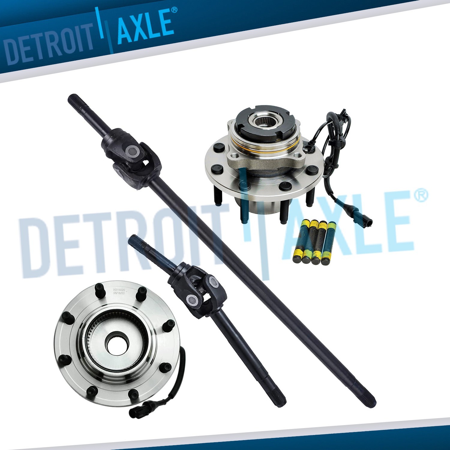 4pc 4WD Front U-Joint Axles Wheel Bearing Hubs for Ford Excursion F-250 F-350 SD