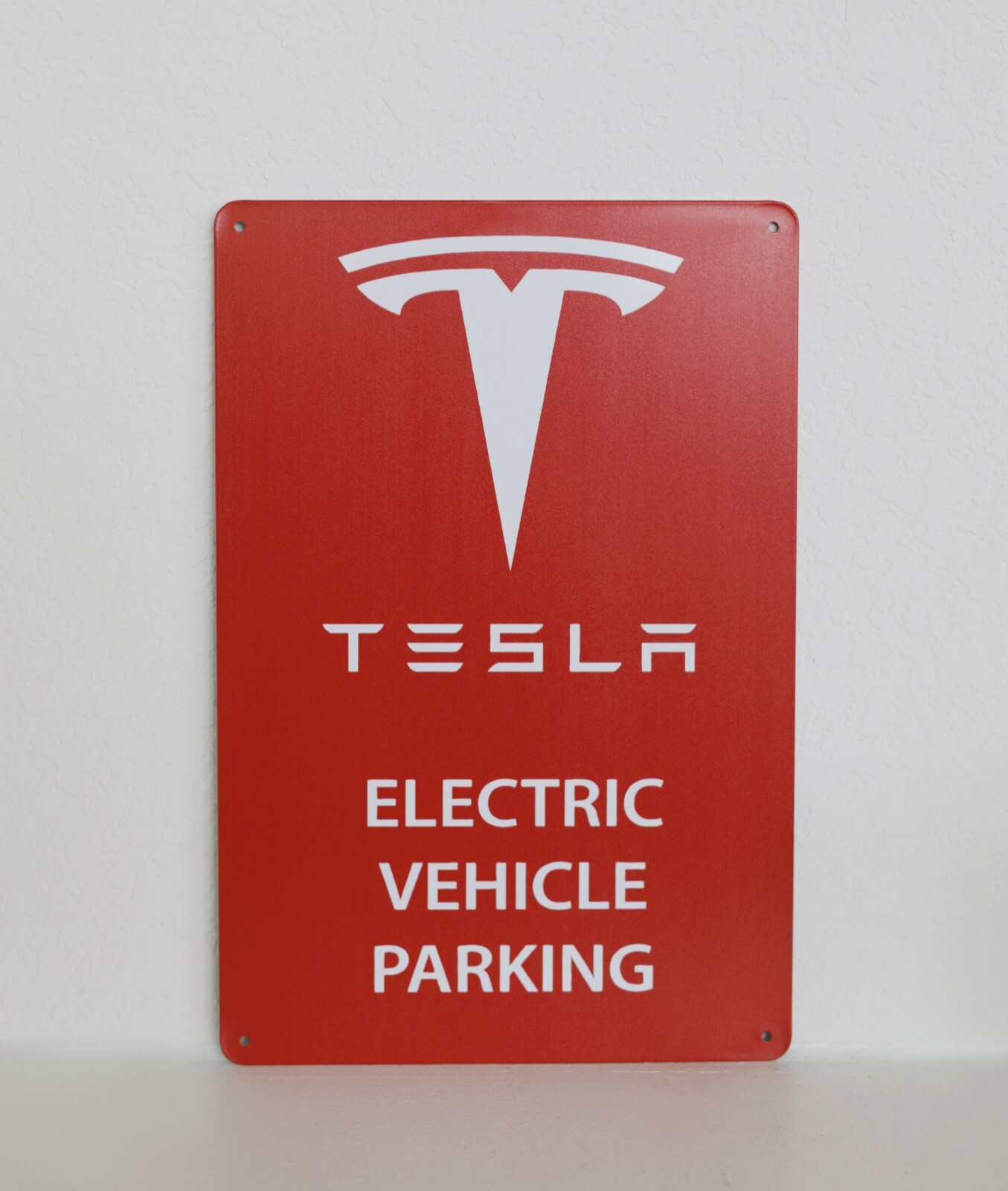 NEW Tesla Logo Parking Sign EV Electric Car on 8"x12" Metal Charging Garage Elon