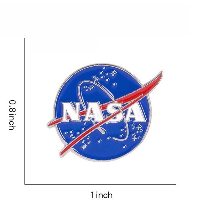 NASA Logo Lapel Pin Enamel Silver Tone