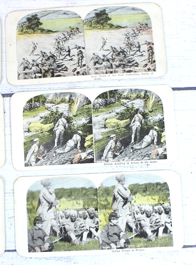Lot of 27 WWI Stereoscopic 3D Cards Ships Cavalry Cannons Trenches War Scenes