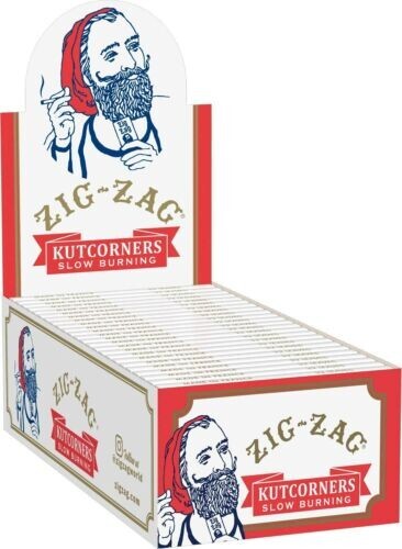 😎 24 X ZIG-ZAG KUTCORNERS 💛 ROLLING CIGARETTE PAPER SLOW BURNING 💙 FULL BOX
