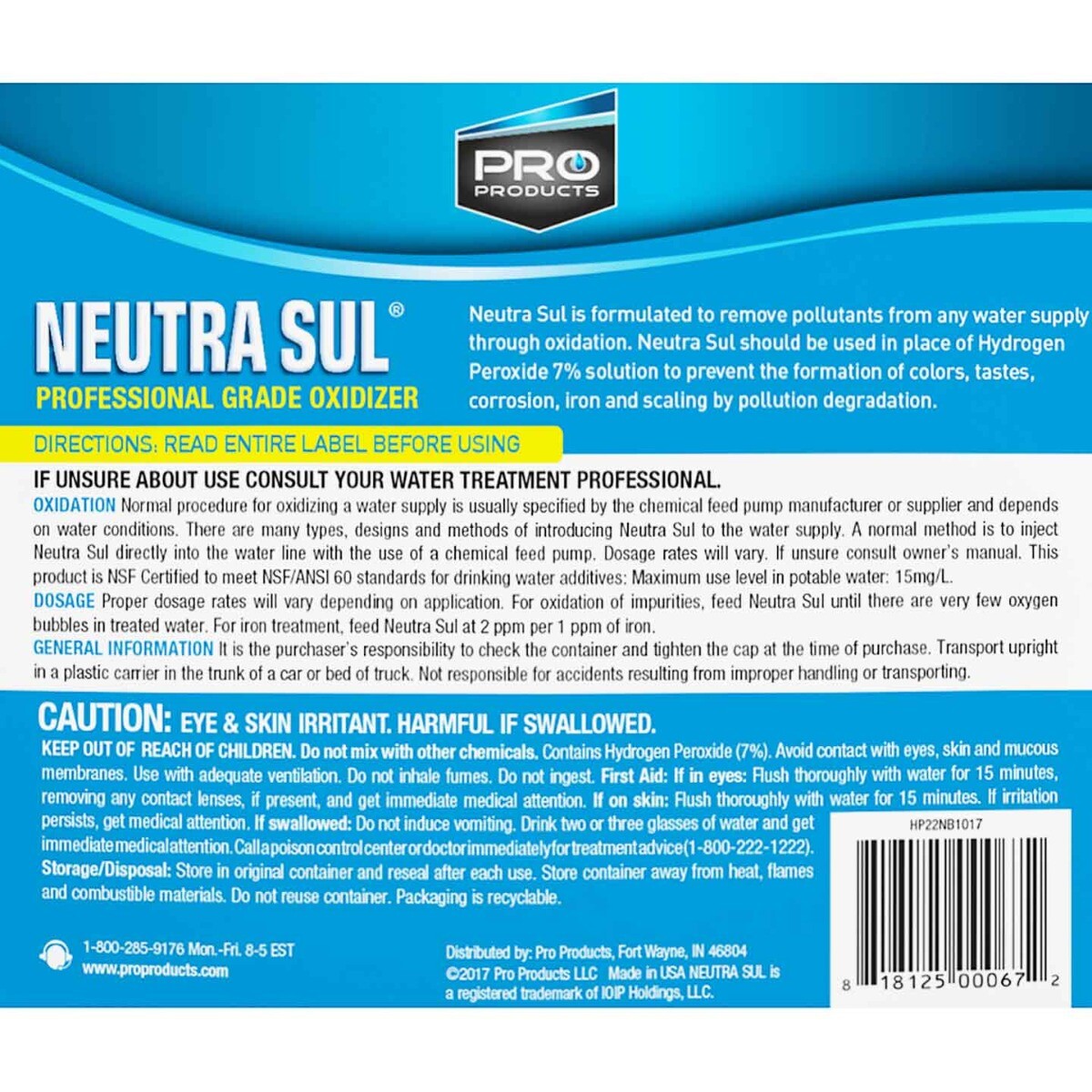 Pro Products HP05N Neutra Sul Professional Grade Oxidizer 5 Gallon