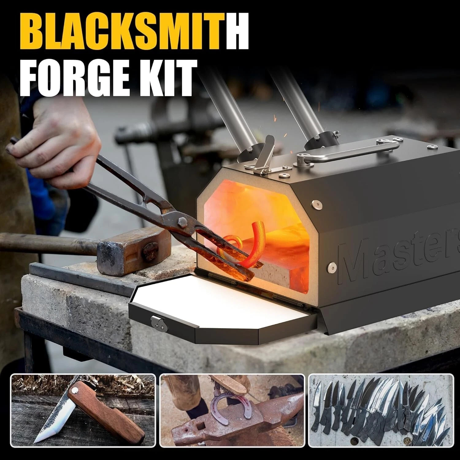 Double Burner Propane Gas Forge for Blacksmithing Knife Making Efficient Heating