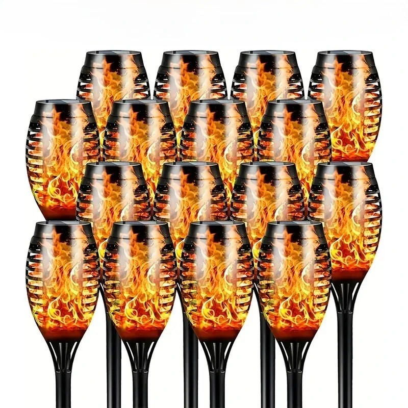 6-12pcs Solar TiKi Torch Lights with Flickering Flames - Waterproof by AvalonUP