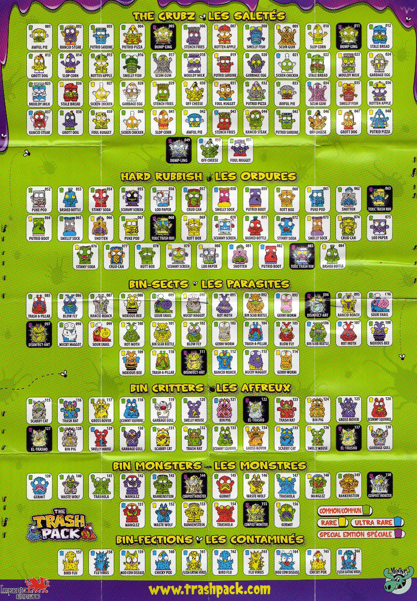 Moose Trash Pack Series 1 - YOU PICK - Common, Rare, Ultra Rare, Special Edition